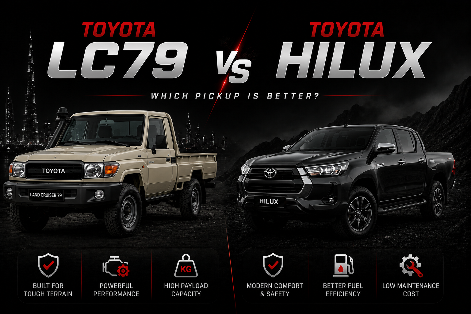 Toyota LC79 vs Toyota Hilux — Which Pickup Is Better?
